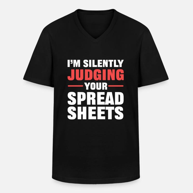 Buchhalter Buchhaltung Tabellenkalkulation Rechner - Männer-T-Shirt mit V-Ausschnitt - Schwarz