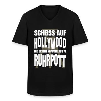 Ruhrpott Ruhrgebiet Spruch Sprüche Slang Dialekt - Männer-T-Shirt mit V-Ausschnitt - Schwarz - Vorne - AI Model Male 178 dark (178cm)