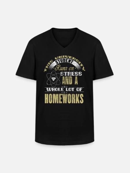 Universität Uni University - Men's V-Neck T-Shirt - black