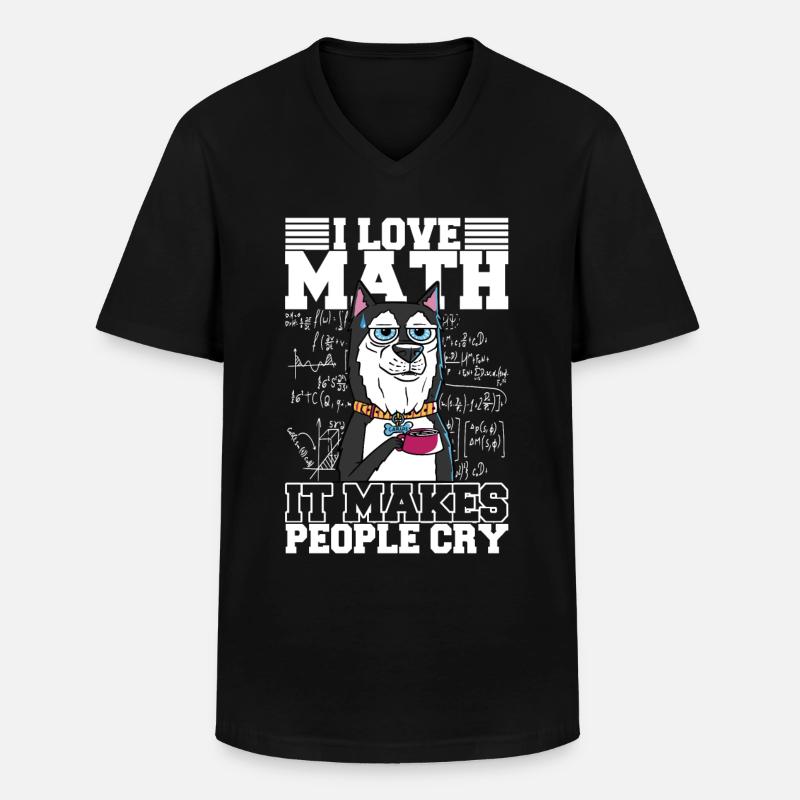 Mathe Mathelehrer - Männer-T-Shirt mit V-Ausschnitt - Schwarz