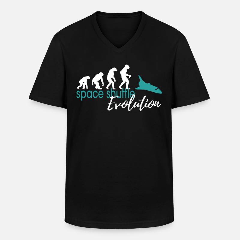 Navette spatiale Evolution - T-shirt col V Homme - noir