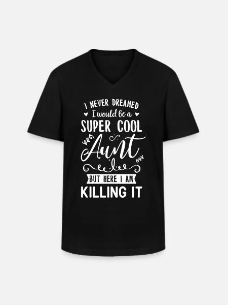 Aunt - Men's V-Neck T-Shirt - black