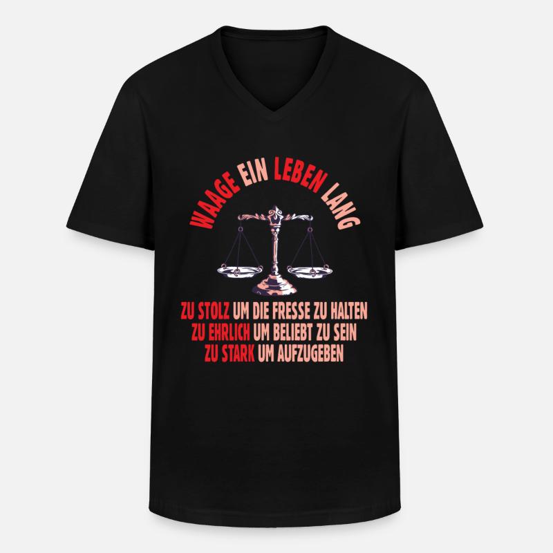 Sternzeichen Waage - Männer-T-Shirt mit V-Ausschnitt - Schwarz