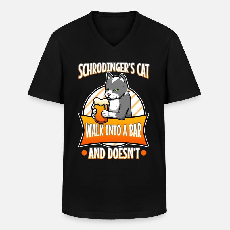 Schrodinger's cat - Männer-T-Shirt mit V-Ausschnitt - Schwarz