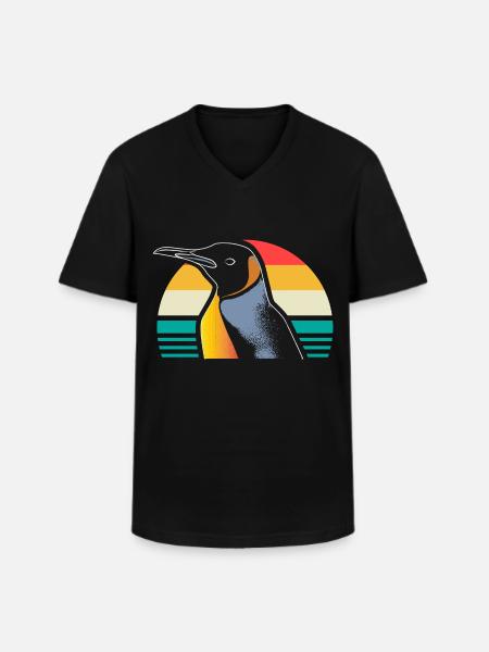 Pinguin Südpol Seevogel - Männer-T-Shirt mit V-Ausschnitt - Schwarz