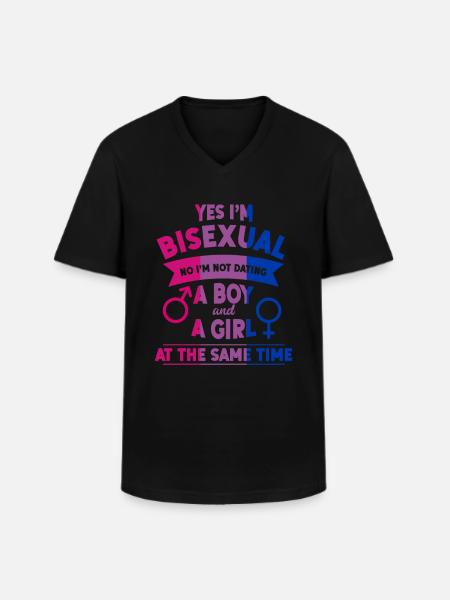 LGBTQ Pride Month Bisexual - Men's V-Neck T-Shirt - black