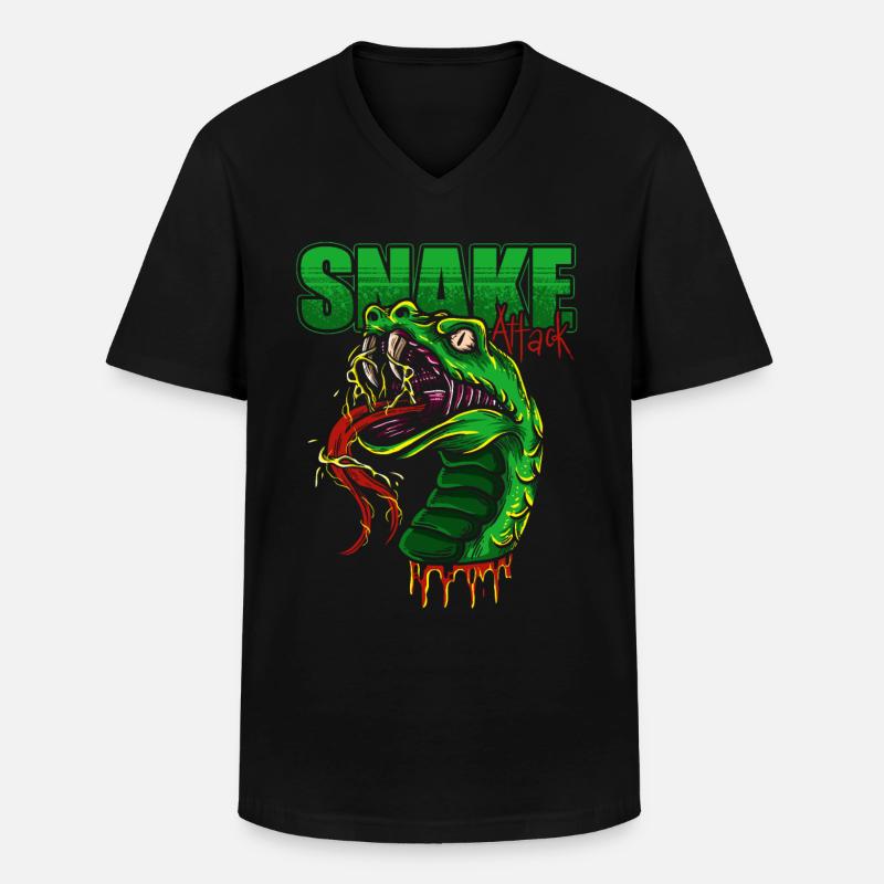 Schlange - Männer-T-Shirt mit V-Ausschnitt - Schwarz