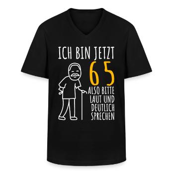 65. Geburtstag Mann 65ter Ich bin jetzt 65 Jahre - Männer-T-Shirt mit V-Ausschnitt - Schwarz - Vorne - AI Model Male 178 dark (178cm)