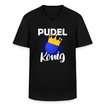 Pudelkönig - Kegelkönig - Kegeln - Kegelverein - Männer-T-Shirt mit V-Ausschnitt - Schwarz - Vorne - AI Model Male 178 dark (178cm)