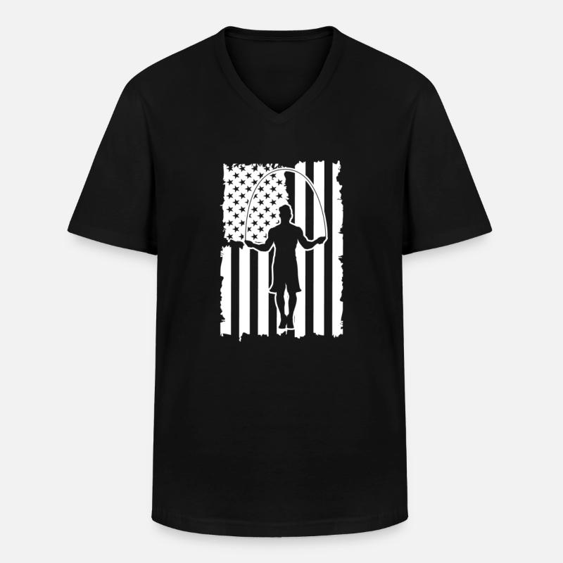 Seilspringen Seilhüpfen Springseil Geschenk - Männer-T-Shirt mit V-Ausschnitt - Schwarz