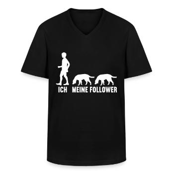 Ich und meine Follower Hund Hunde Hündchen Hunde - Männer-T-Shirt mit V-Ausschnitt - Schwarz - Vorne - AI Model Male 178 dark (178cm)
