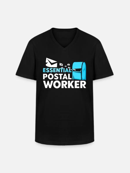 System-relevant postman Postman Delivery man - Men's V-Neck T-Shirt - black