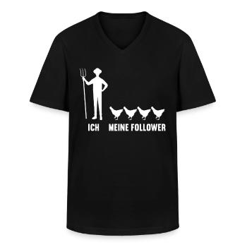 Ich und meine Follower Landwirt Huhn Hühner - Männer-T-Shirt mit V-Ausschnitt - Schwarz - Vorne - AI Model Male 178 dark (178cm)