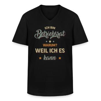 Betriebsrat Arbeitnehmer Vertreter Gewerkschaft - Männer-T-Shirt mit V-Ausschnitt - Schwarz - Vorne - AI Model Male 178 dark (178cm)