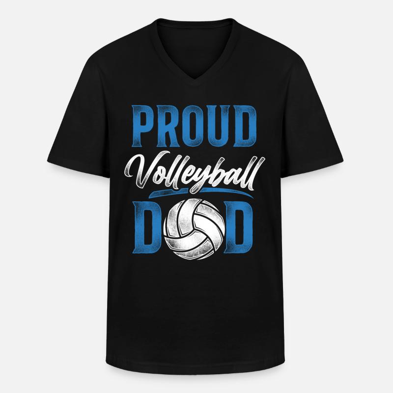 Volleyball Player Team Dad Father - Männer-T-Shirt mit V-Ausschnitt - Schwarz