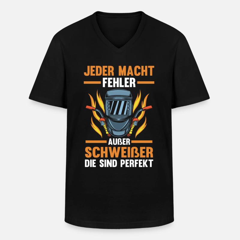 Schweißer - Männer-T-Shirt mit V-Ausschnitt - Schwarz