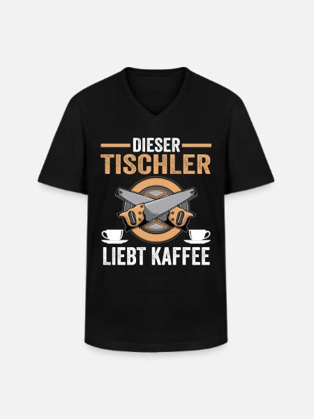 Kaffee Tischler - Männer-T-Shirt mit V-Ausschnitt - Schwarz