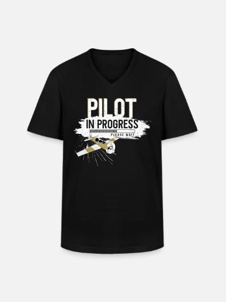 Airplane Pilot Future Pilot - Men's V-Neck T-Shirt - black