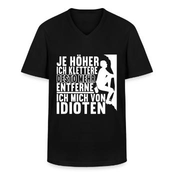 Klettern Kletterer - Männer-T-Shirt mit V-Ausschnitt - Schwarz - Vorne - AI Model Male 178 dark (178cm)