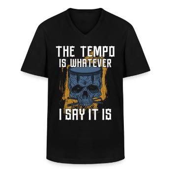 Batterie batteur Vintage The Tempo - T-shirt col V Homme - noir - Devant - AI Model Male 178 dark (178cm)