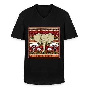 Elefant - Männer-T-Shirt mit V-Ausschnitt - Schwarz - Vorne - AI Model Male 178 dark (178cm)