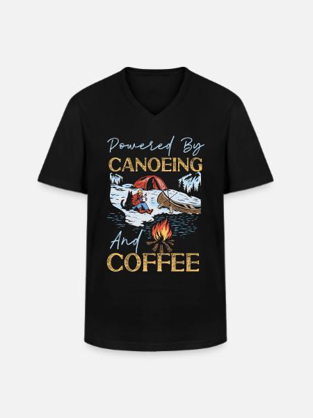 Canoe Canoeing Coffee Powered By - Men's V-Neck T-Shirt - black