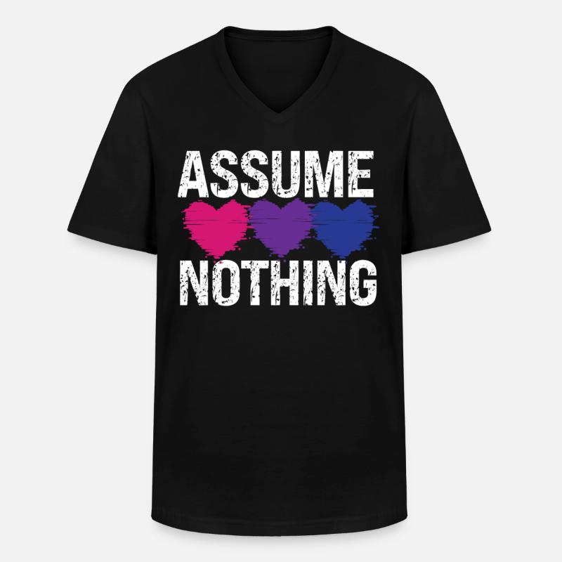 Bisexual Bi Pride Flag Assume - Männer-T-Shirt mit V-Ausschnitt - Schwarz
