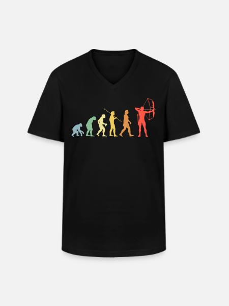 Bow Evolution Archer rétro-tir à l’arc - T-shirt col V Homme - noir