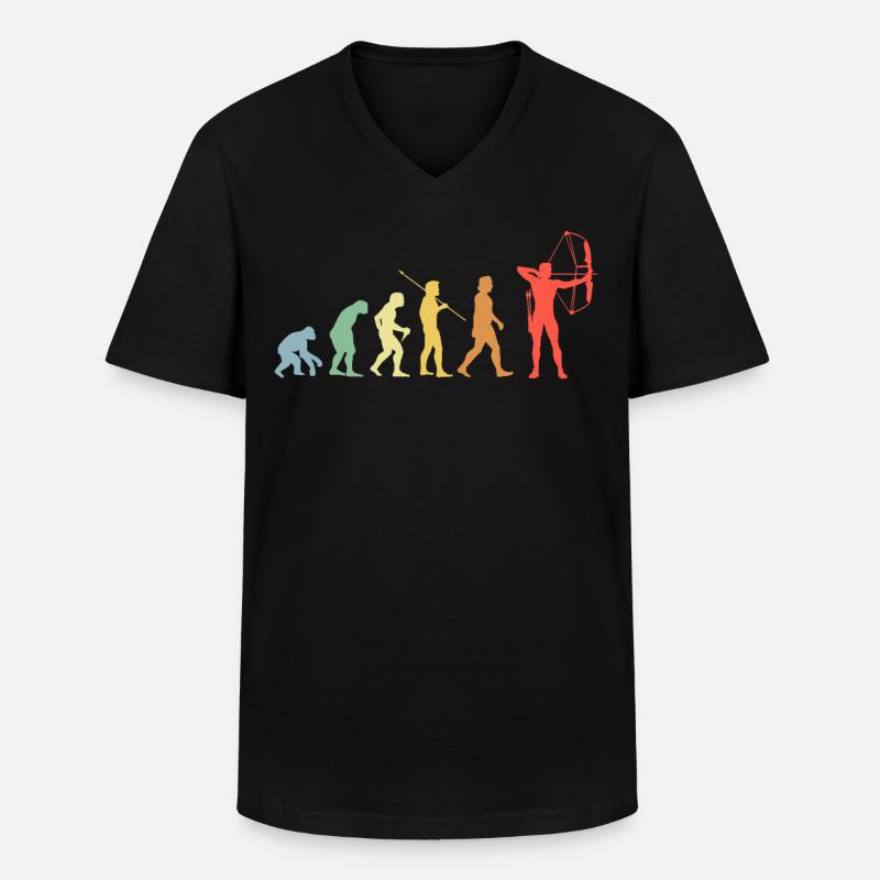 Łuk Evolution Retro Archery Archer - Klasyczna koszulka męska z dekoltem w serek - czarny