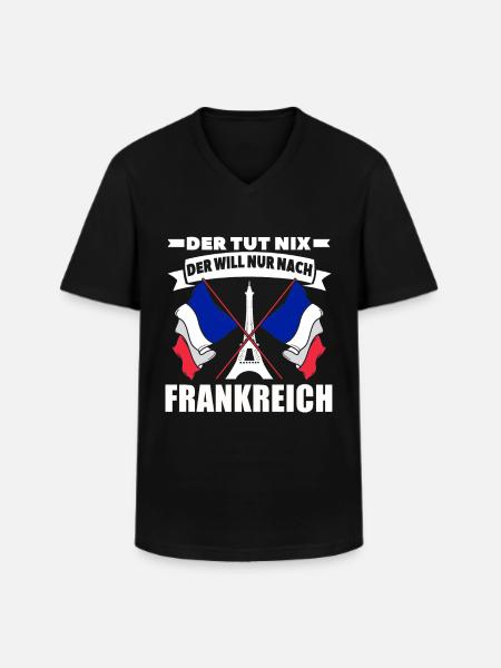 Frankreich - Männer-T-Shirt mit V-Ausschnitt - Schwarz