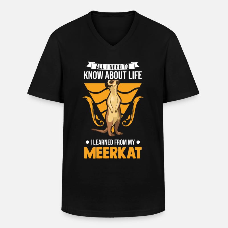 Erdmännchen Meerkat - Männer-T-Shirt mit V-Ausschnitt - Schwarz