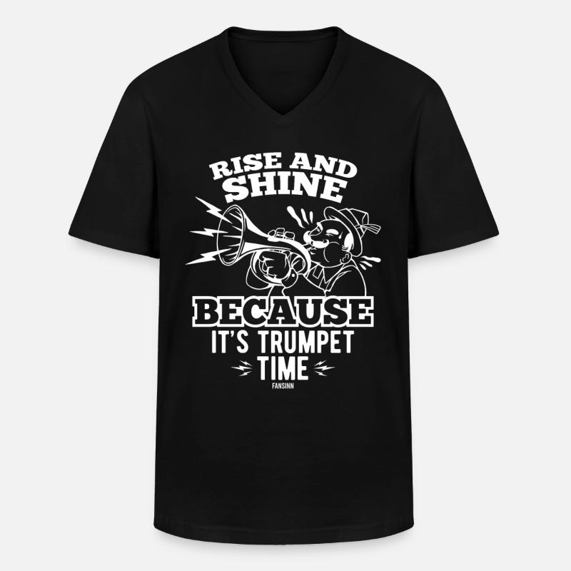 Trompete - Männer-T-Shirt mit V-Ausschnitt - Schwarz