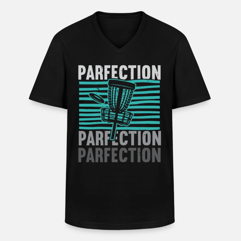 Parfection Disc Golf Frolf Freizeit-Werfer - Männer-T-Shirt mit V-Ausschnitt - Schwarz