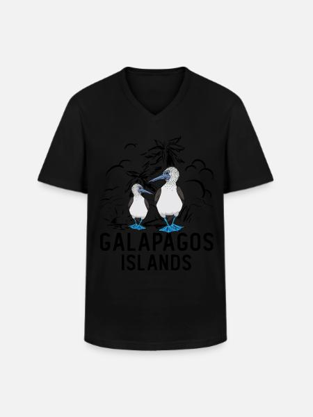 Gannets Sjöfåglar Blåfotade - T-shirt med V-ringning herr - svart