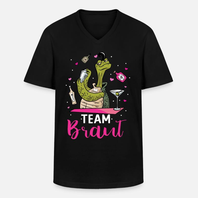 Team Braut - Männer-T-Shirt mit V-Ausschnitt - Schwarz
