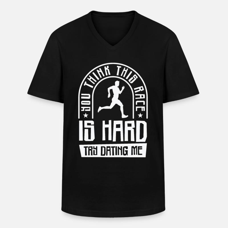 Jogger Läufer Marathon Joggen Langlauf - Männer-T-Shirt mit V-Ausschnitt - Schwarz