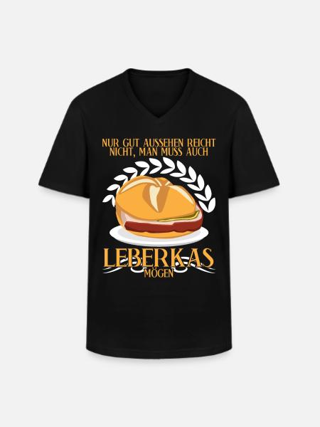 Leberkäse Spruch Fleischkas Leberkas - Männer-T-Shirt mit V-Ausschnitt - Schwarz