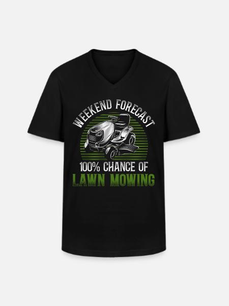 Lawn Mower Mowing Dad Father - Men's V-Neck T-Shirt - black