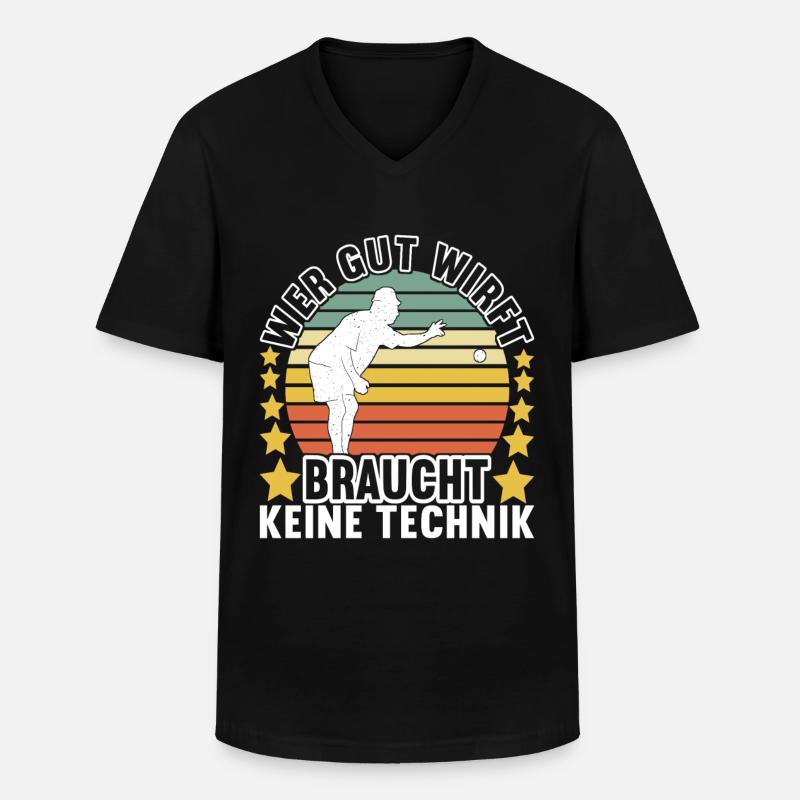 Boule Petanque - Männer-T-Shirt mit V-Ausschnitt - Schwarz