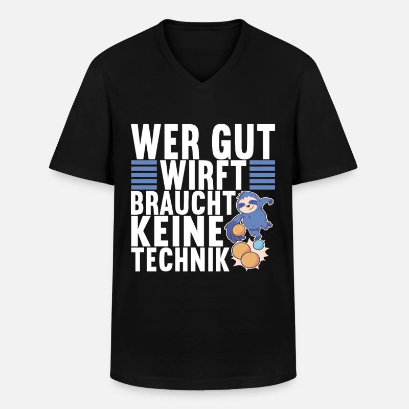 Boule Petanque - Männer-T-Shirt mit V-Ausschnitt - Schwarz