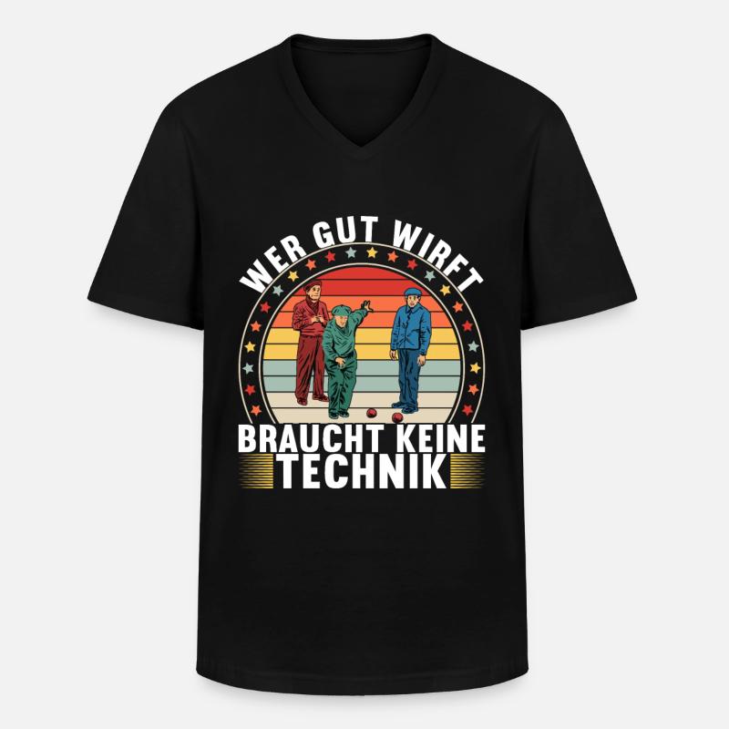 Boule Petanque - Männer-T-Shirt mit V-Ausschnitt - Schwarz