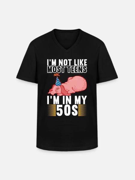 Grumpy Birthday - Männer-T-Shirt mit V-Ausschnitt - Schwarz
