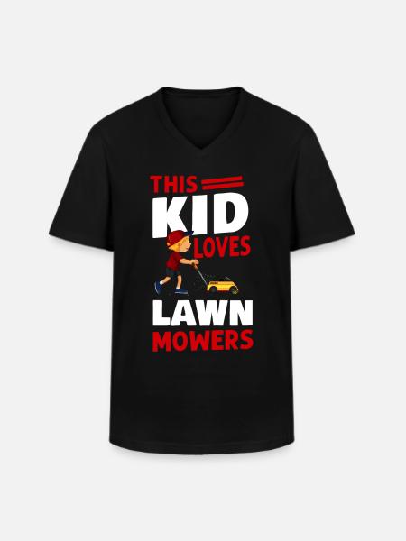 Lawn Mower Mowing Dad Father - Men's V-Neck T-Shirt - black