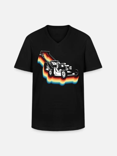 Lawn Mower Mowing Dad Father - Men's V-Neck T-Shirt - black