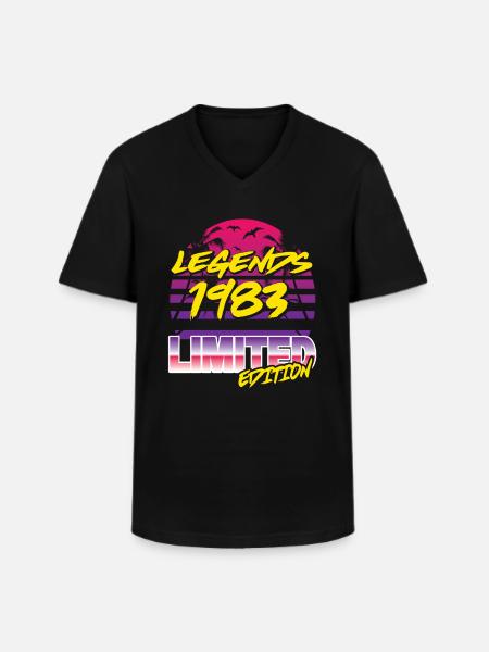 Legends 1983 Limited edition - Männer-T-Shirt mit V-Ausschnitt - Schwarz