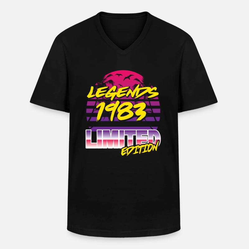 Legends 1983 Limited edition - Männer-T-Shirt mit V-Ausschnitt - Schwarz