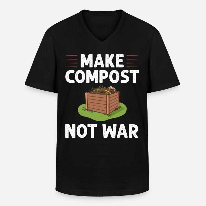 Kompostierung Kompost Wurm Abfall - Männer-T-Shirt mit V-Ausschnitt - Schwarz