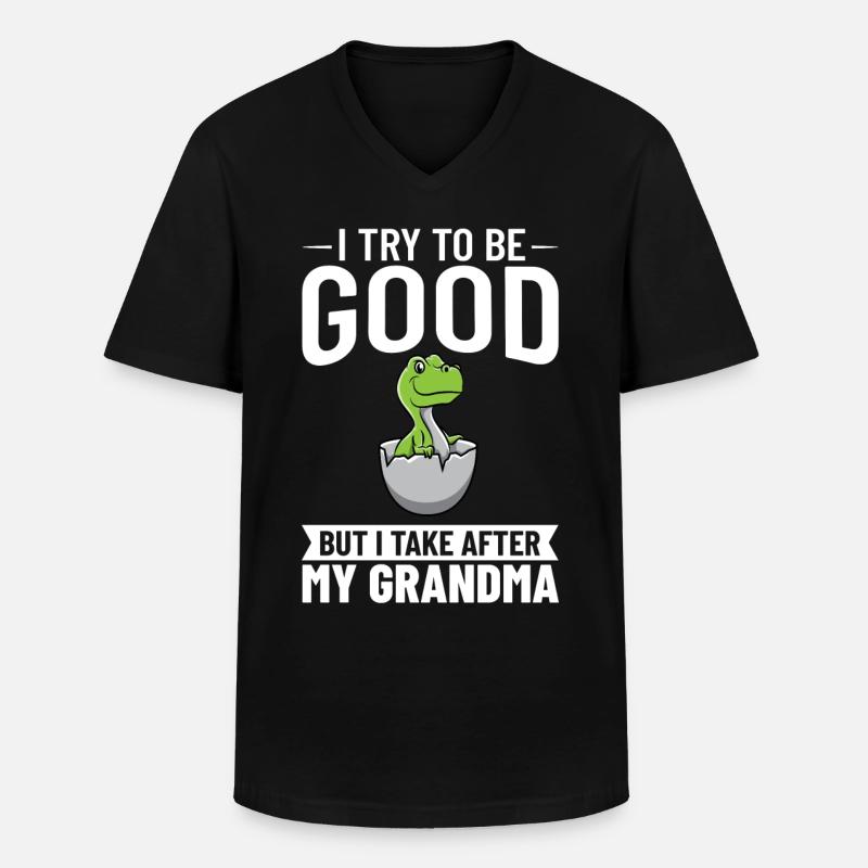 Dinosaurier Oma Saurus Omasaurus Großmutter - Männer-T-Shirt mit V-Ausschnitt - Schwarz