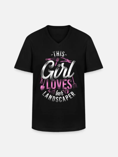 Landscaper Landscaping Landscape - Men's V-Neck T-Shirt - black