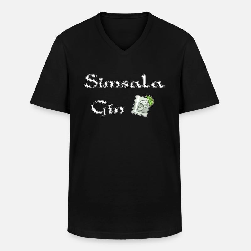 Simsala Gin - Männer-T-Shirt mit V-Ausschnitt - Schwarz